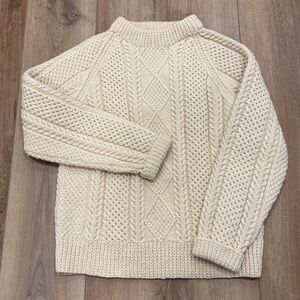 VTG! 🌟STANDUN🌟 WOOL FISHERMAN CABLE KNIT SWEATER MADE IN IRELAND HARRODS SZ M
